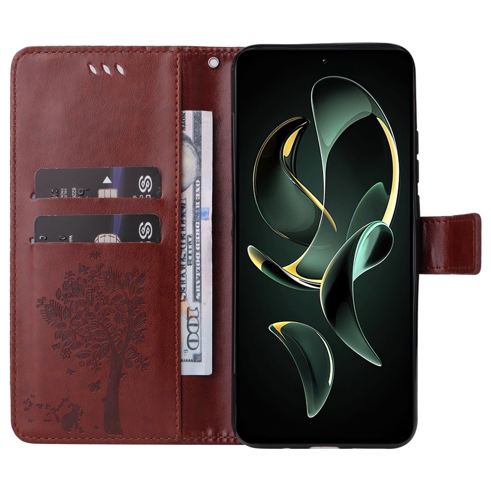 Fa könyvtáska Xiaomi 13T/13T Pro készülékhez - barna