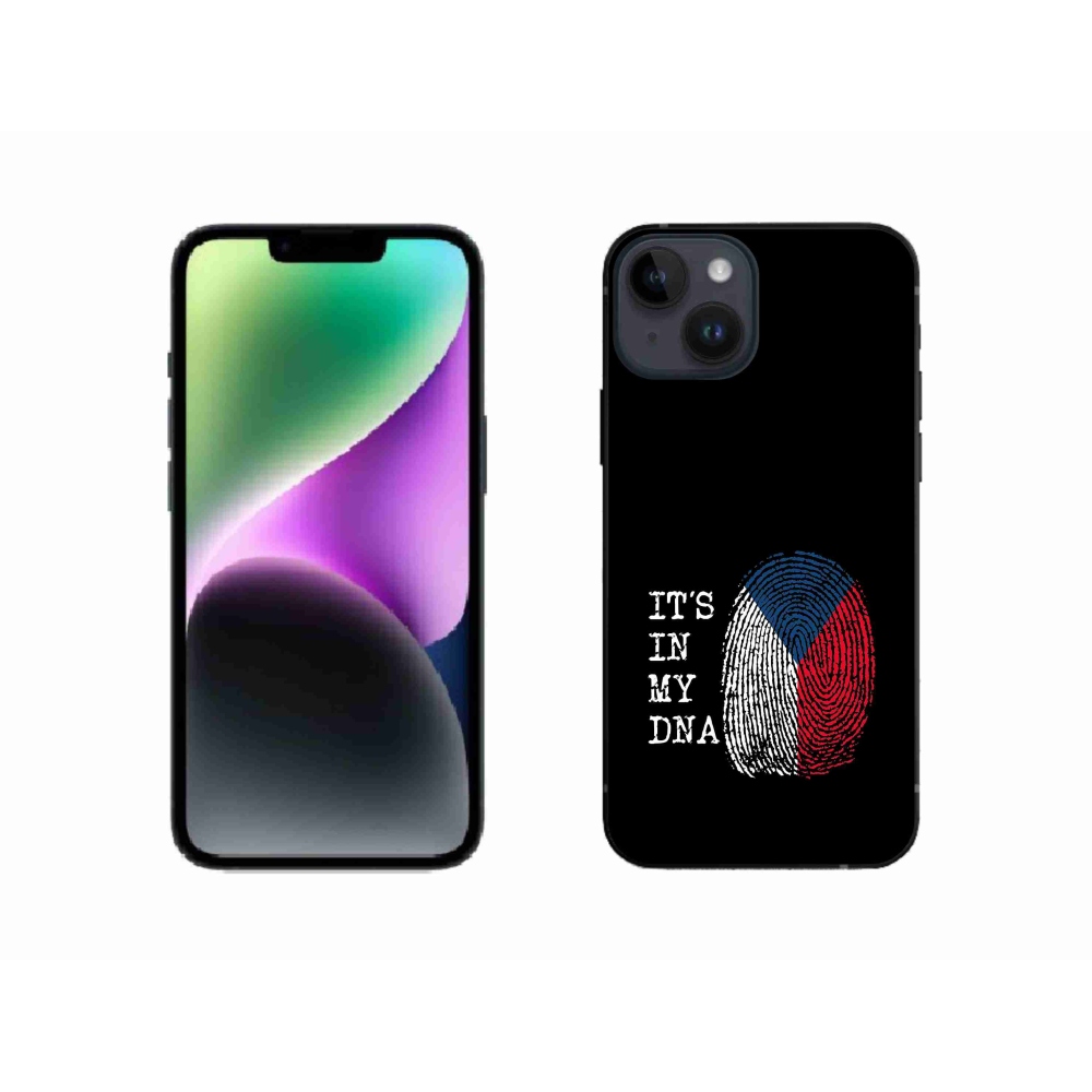 Zselés borítás mmCase iPhone 14 készülékhez - zászlós ujjlenyomat fekete háttérrel