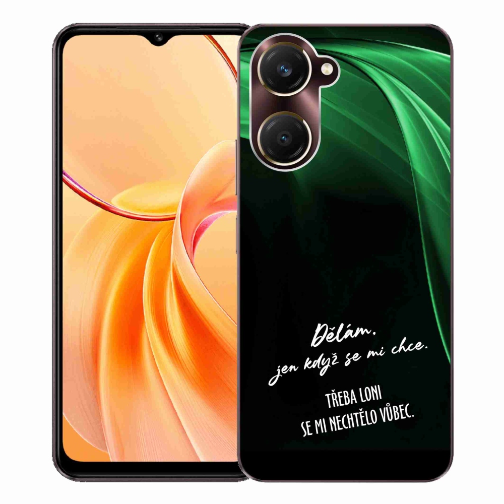 Gél borító mmCase a Vivo Y28s 5G-hez - vicces szöveg 12 fekete háttérrel