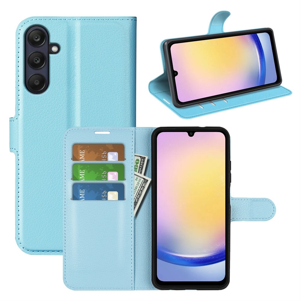 Litchi könyv tok Samsung Galaxy A26 5G - kék