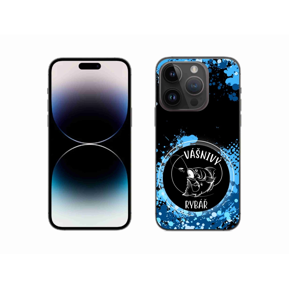 Gél borítás mmCase iPhone 14 Pro 6.1 készülékhez - szenvedélyes halász fekete háttérrel