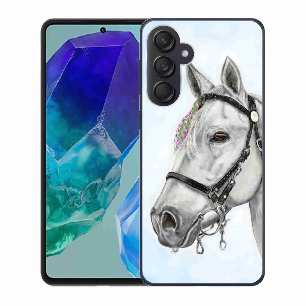 Gél védőhuzat mmCase Samsung Galaxy M55 5G - fehér ló 1