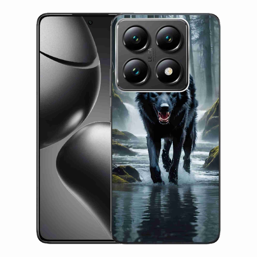 Gél borítás mmCase a Xiaomi 14T Pro számára - fekete farkas