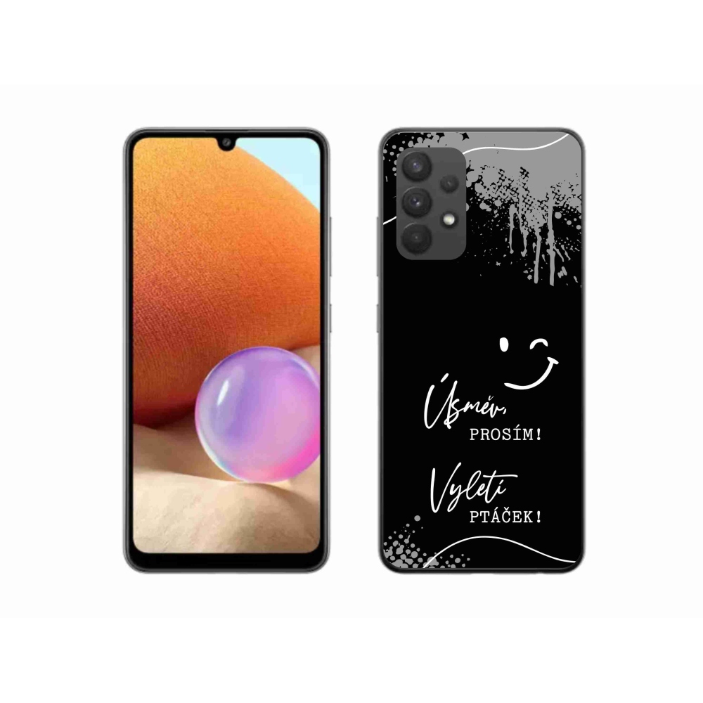 Gél borító mmCase Samsung Galaxy A32 4G - vicces szöveg 4 fekete háttérrel