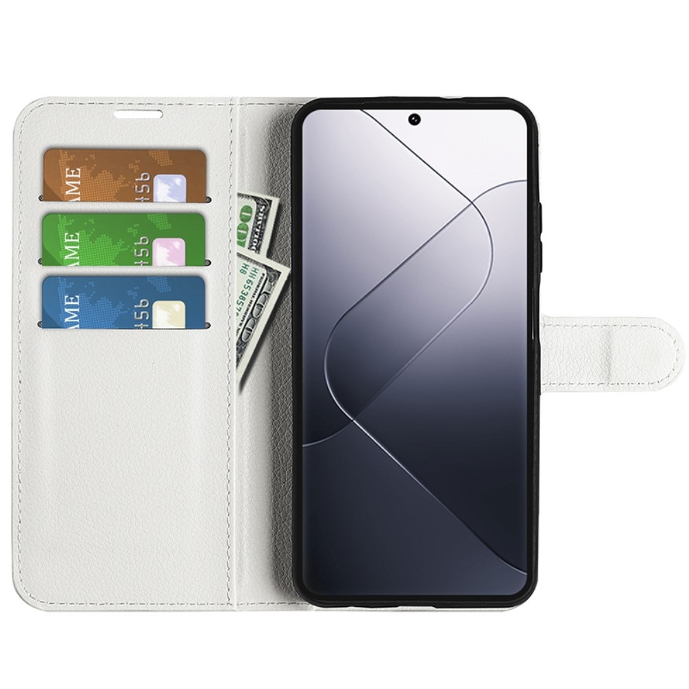 Litchi könyv tok a Xiaomi 14 Pro-hoz - fehér