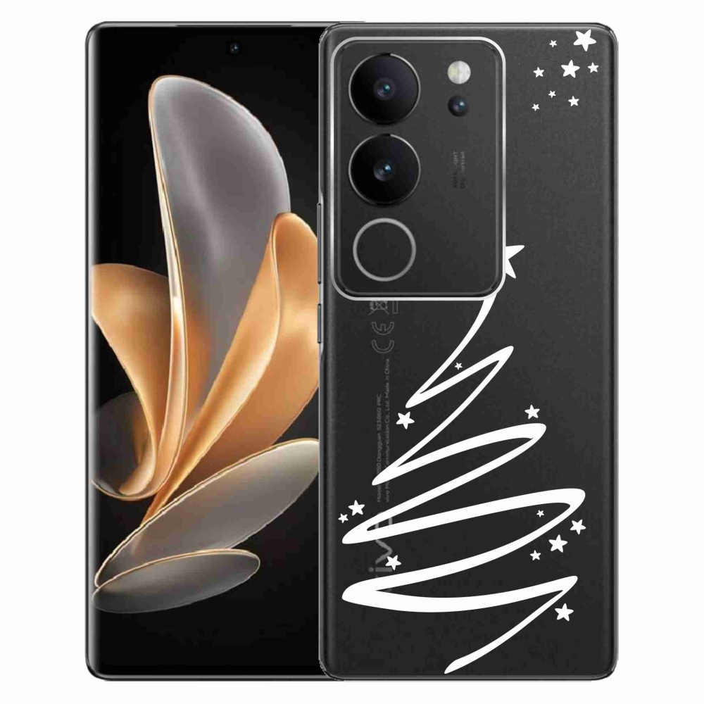 Gél borító mmCase a Vivo V29 5G-hez - fehér fa átlátszó háttéren