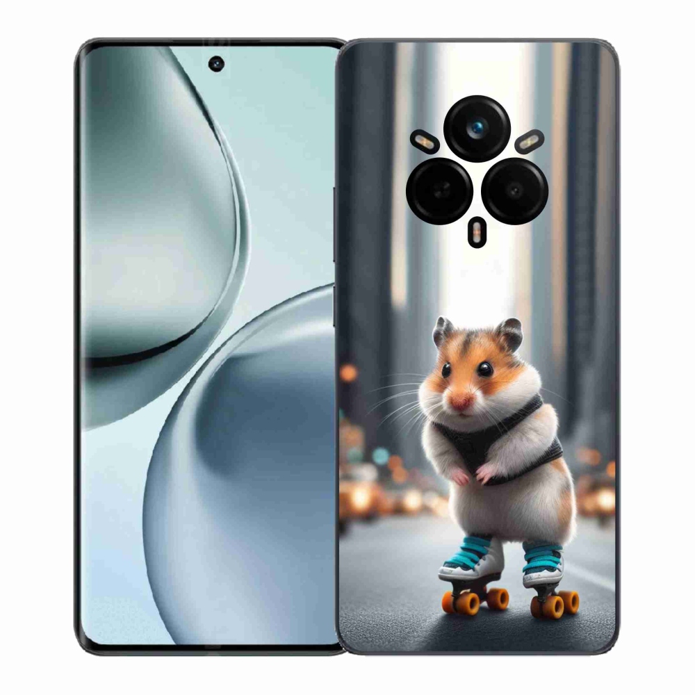 Gél borítás mmCase a Realme 14 Pro 5G számára - hörcsög a korcsolyán