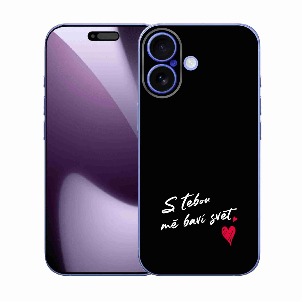 Gél borító mmCase iPhone 17 készülékhez - szerelmes szöveg 1 fekete háttér