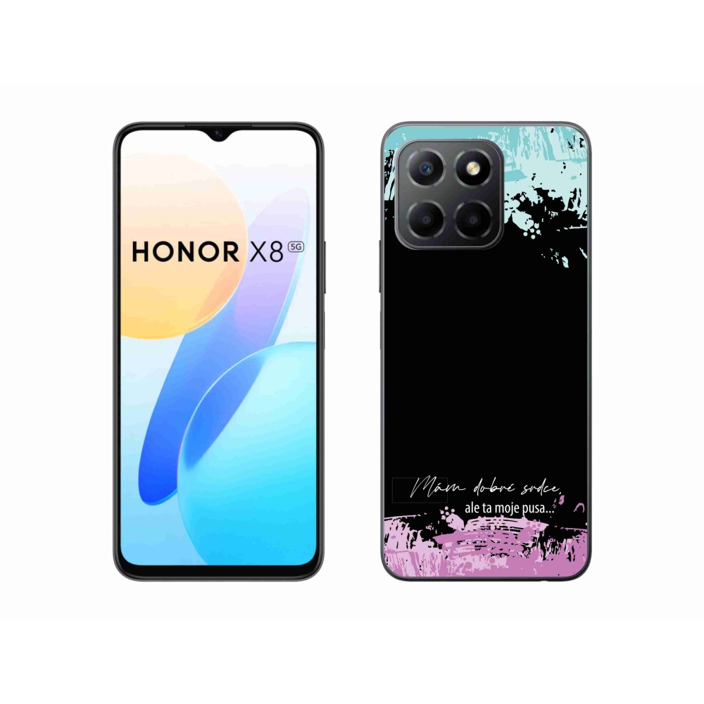 Gél borító mmCase a Honor X8 5G/Honor 70 Lite 5G készülékhez - vicces szöveg 3 fekete háttérrel