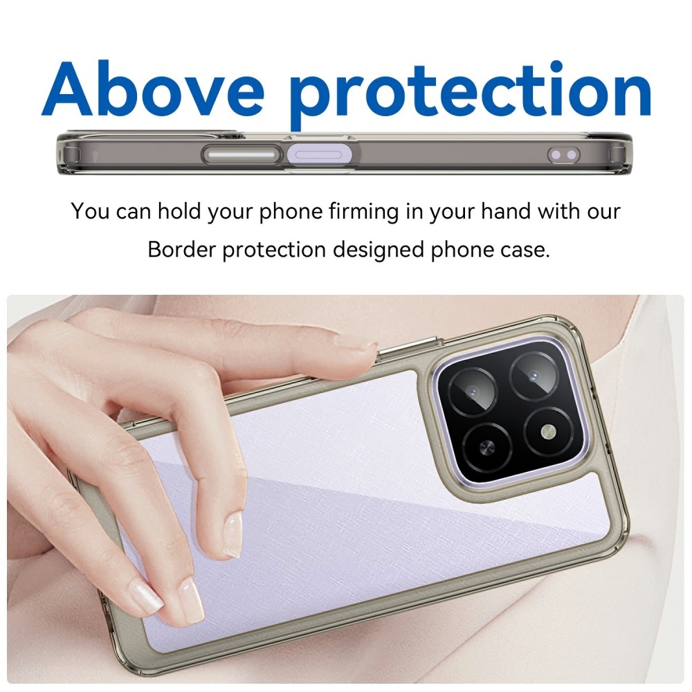 Gél tok fix hátlappal Honor X6b készülékhez - szürke