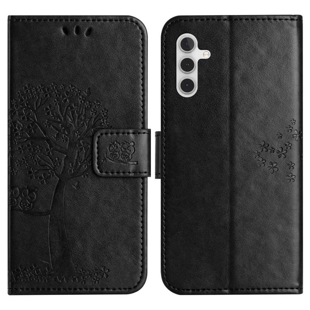 Fás könyv tok Samsung Galaxy A56 5G - fekete