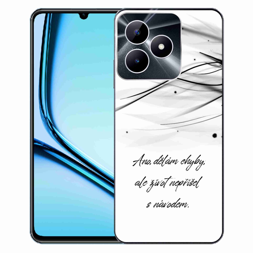 Zselés borító mmCase a Realme Note 50 készülékhez - idézet fehér háttérrel