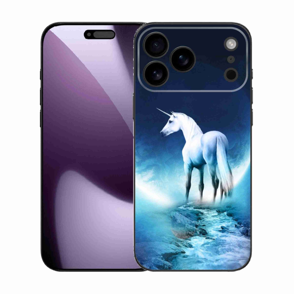 Zselés borítás mmCase iPhone 17 Pro Max készülékhez - fehér egyszarvú