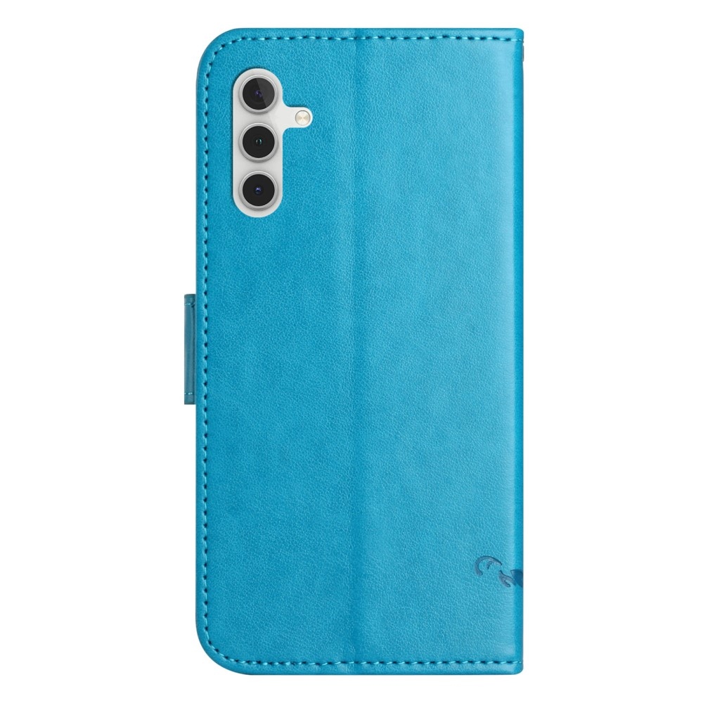 Virágos könyvtáska Samsung Galaxy A36 5G - kék