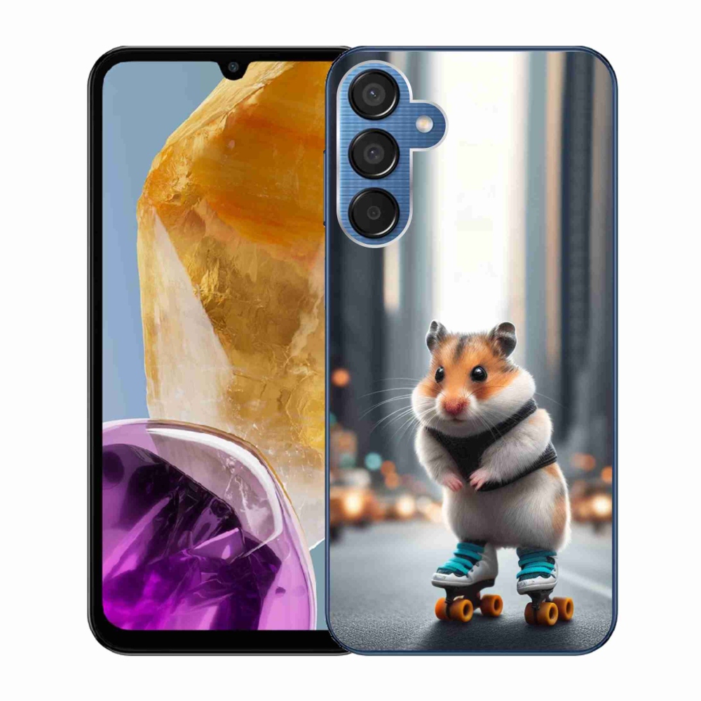 Zselés borítás mmCase Samsung Galaxy M15 5G készülékhez - hörcsög a korcsolyán