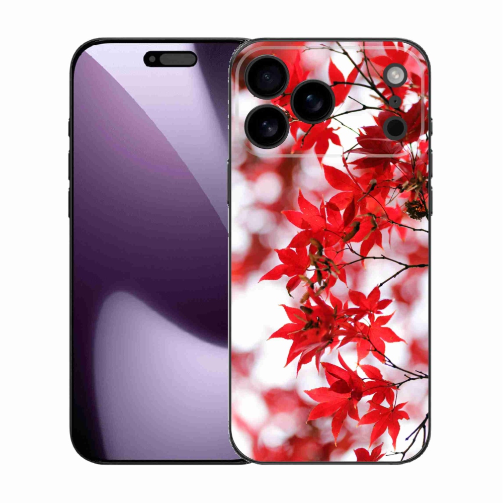 Zselés borítás mmCase iPhone 17 Pro Max készülékhez - piros levelek