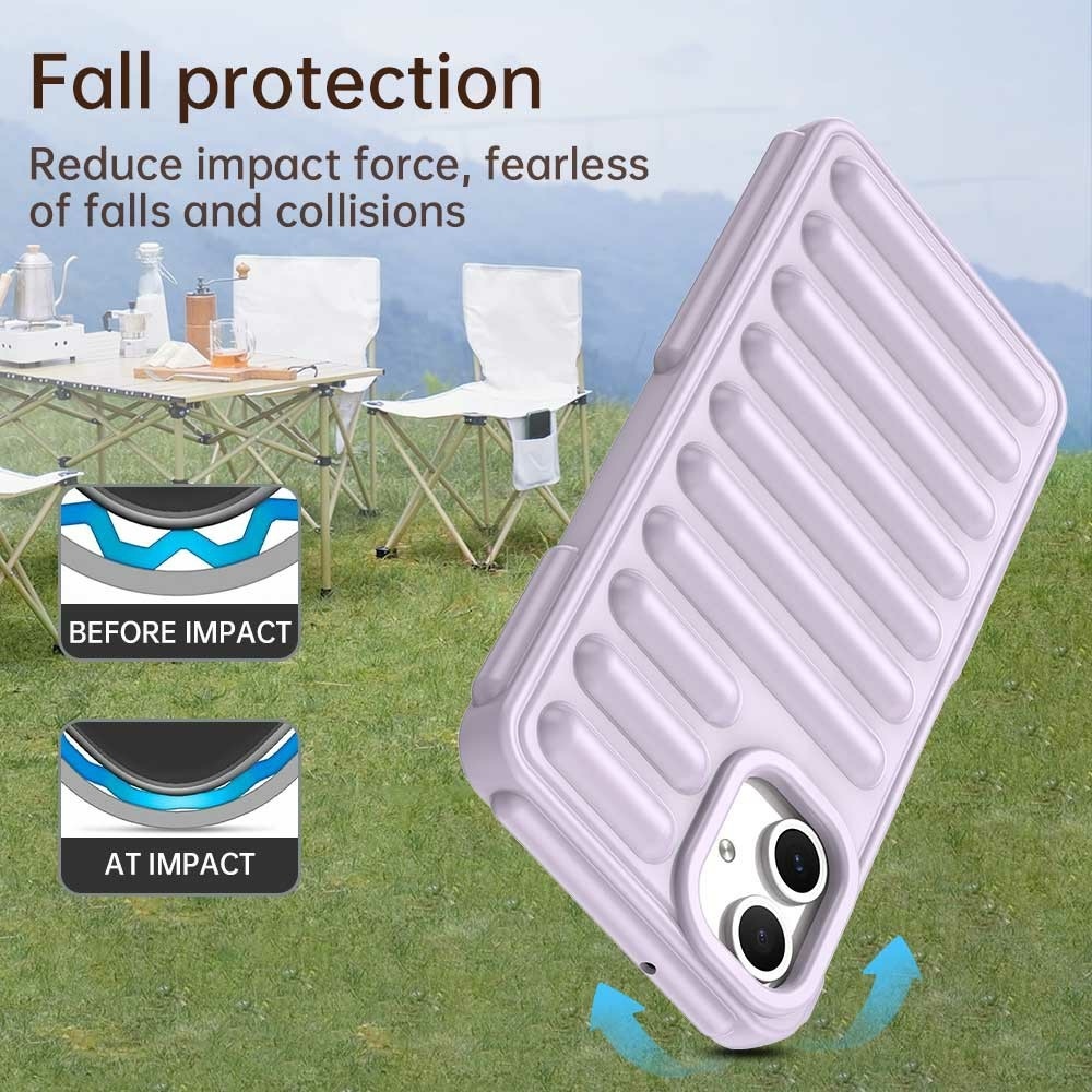 Csíkos tartós borító Samsung Galaxy A06 4G készülékhez - lila