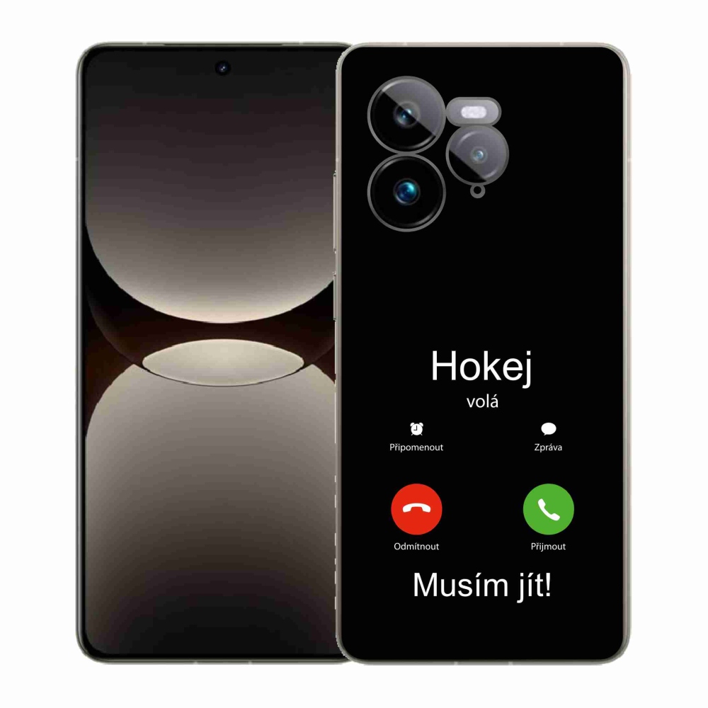 Gél borítás mmCase a Realme GT 7 Pro 5G-n - hoki hívások fekete háttérrel