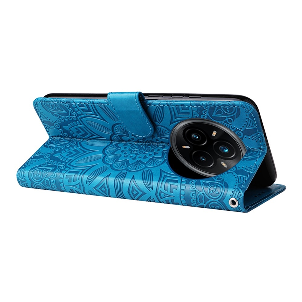 Napraforgó könyvtáska a Realme 14 Pro+ 5G készülékhez - kék