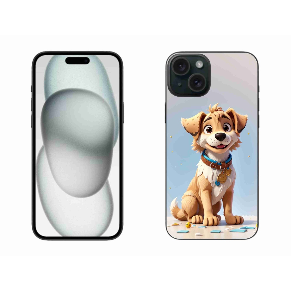 Zselés borítás mmCase iPhone 15 Plus készülékhez - rajzfilm kiskutya