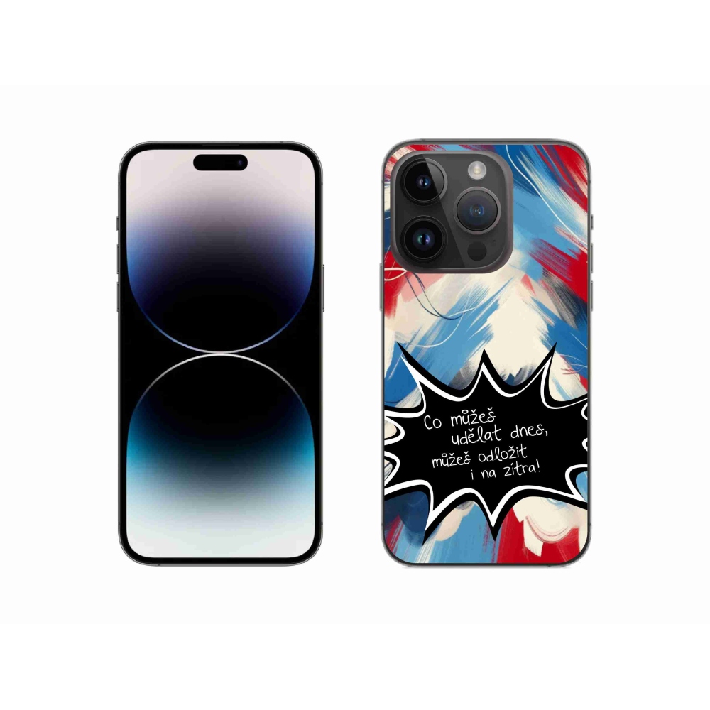 Gél borítás mmCase iPhone 14 Pro 6.1 készülékhez - vicces szöveg 9 fekete háttér