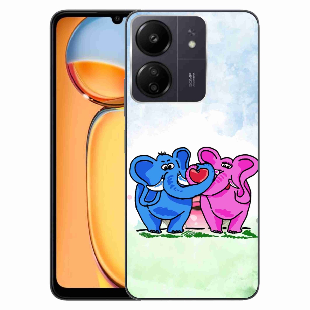 Gél borítás mmCase a Xiaomi Poco C65/Redmi 13C-hez - szerelmes elefántok