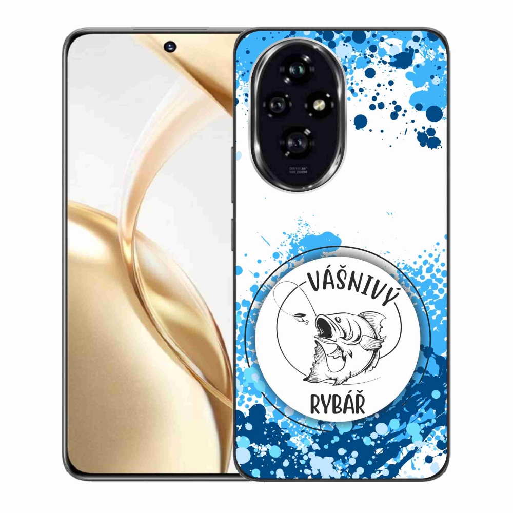 Gél borító mmCase a Honor 200 5G számára - szenvedélyes halász fehér háttérrel