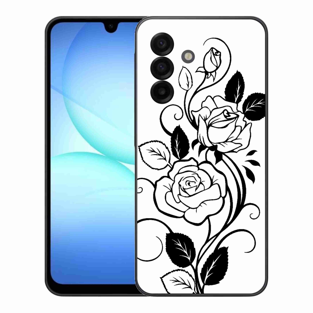 Zselés borítás mmCase Samsung Galaxy A17 4G/5G - fekete és fehér rózsa