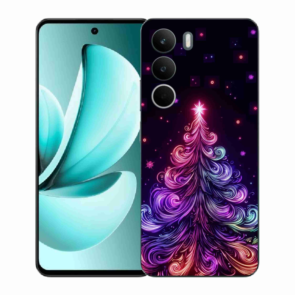 Gél borítás mmCase a Realme C71 készülékhez - neon karácsonyfa 1