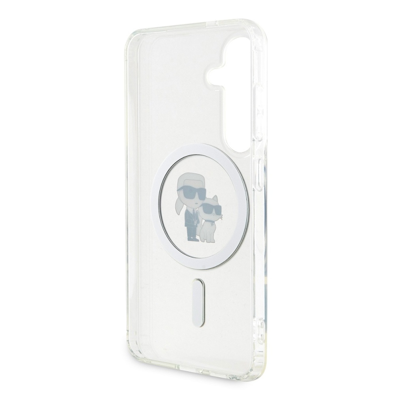 Karl Lagerfeld IML Glitter Karl és Choupette MagSafe MagSafe hátlap Samsung Galaxy S24 átlátszóhoz