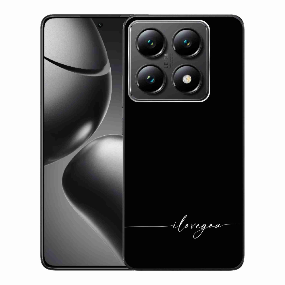 Gél borítás mmCase a Xiaomi 14T Pro számára - Szeretlek fekete háttérrel