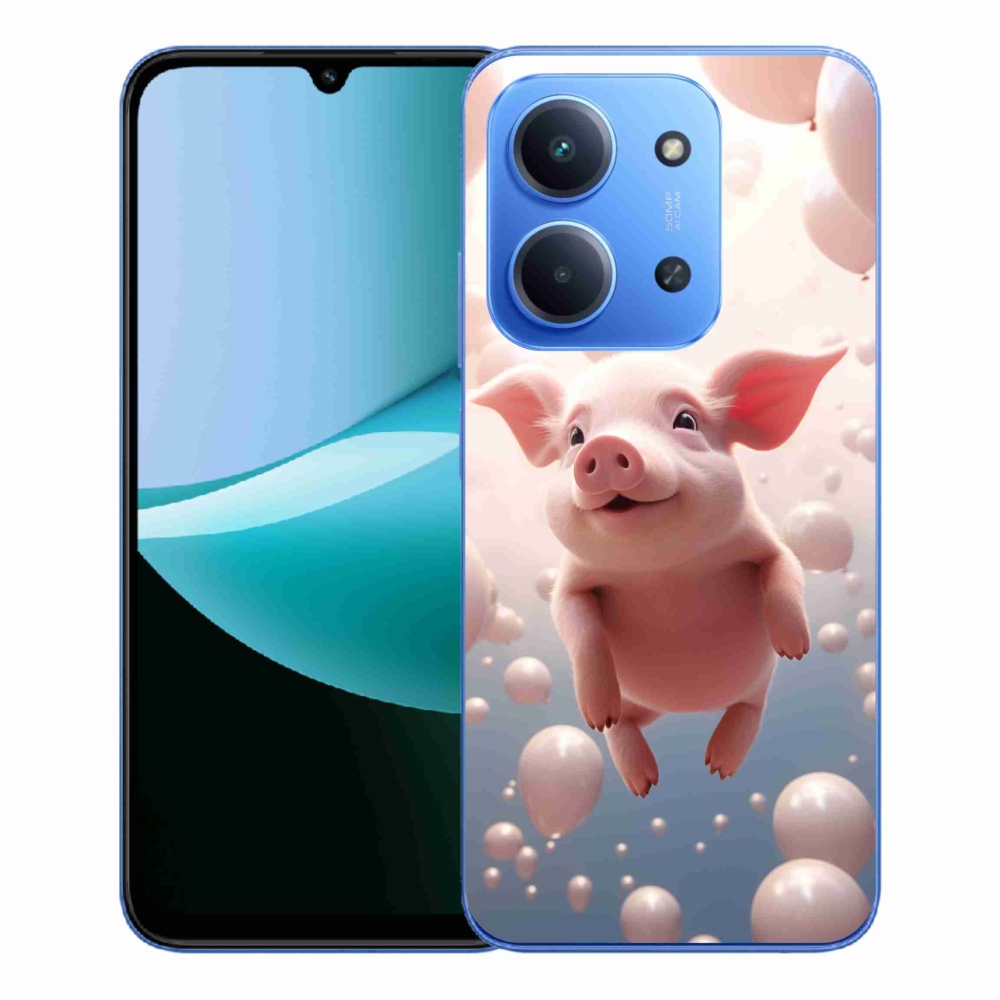 Gél borítás mmCase a Xiaomi Redmi 15C 4G/5G (173mm) - malacka lufikkal