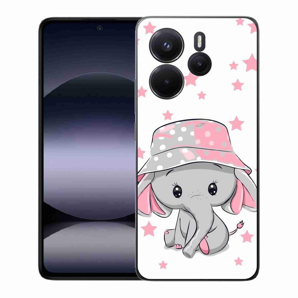 Gél borítás mmCase a Xiaomi Redmi Note 14-hez - rózsaszín elefánt