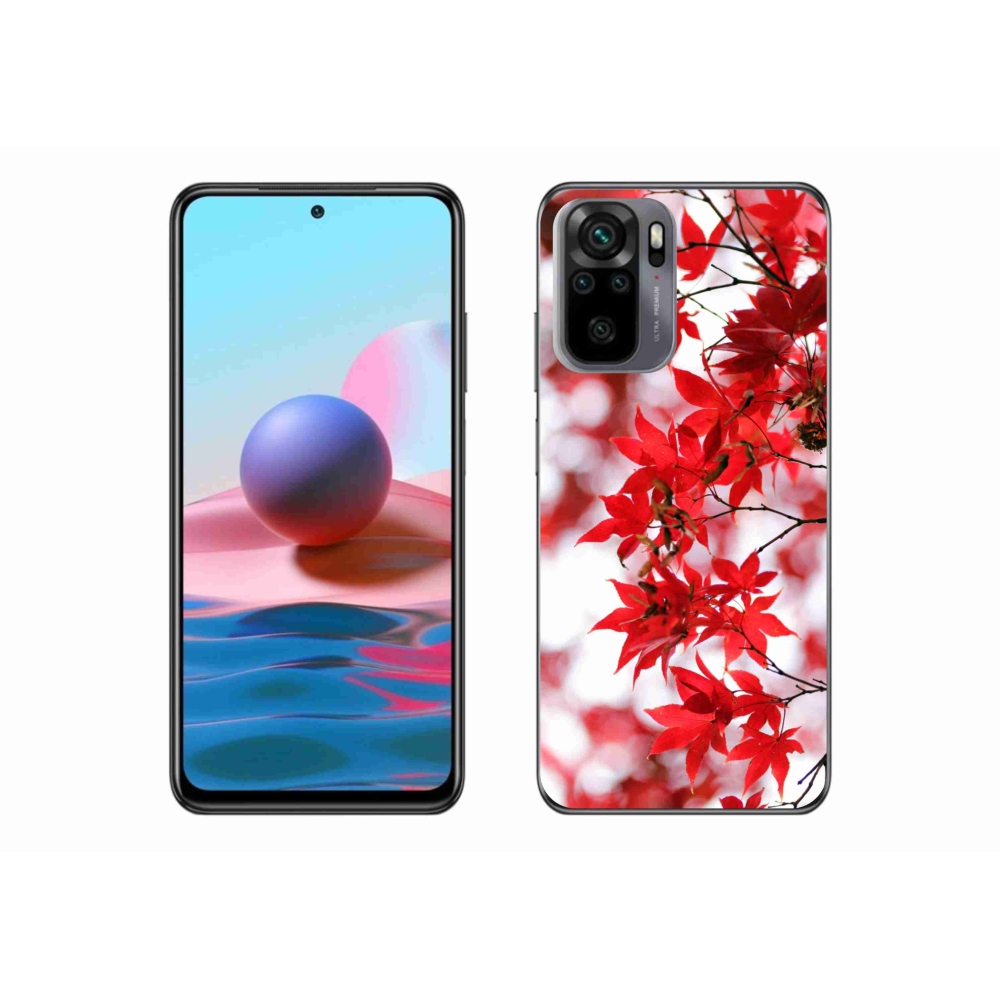 Gél borítás mmCase a Xiaomi Poco M5s készülékhez - piros levelek