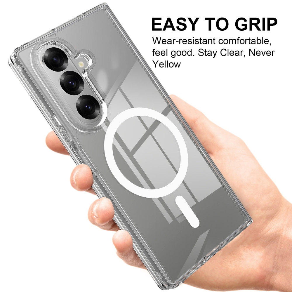 Akril zselés tok szilárd hátlappal és MagSafe a Samsung Galaxy Z Fold7 5G készülékre - átlátszó