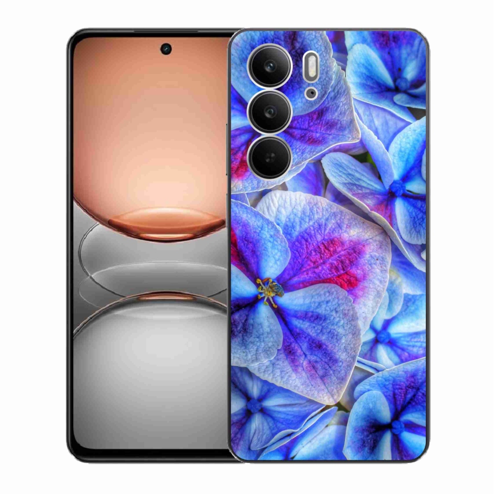 Zselés tok mmCase a Realme C75 készülékhez - kék virágok 1