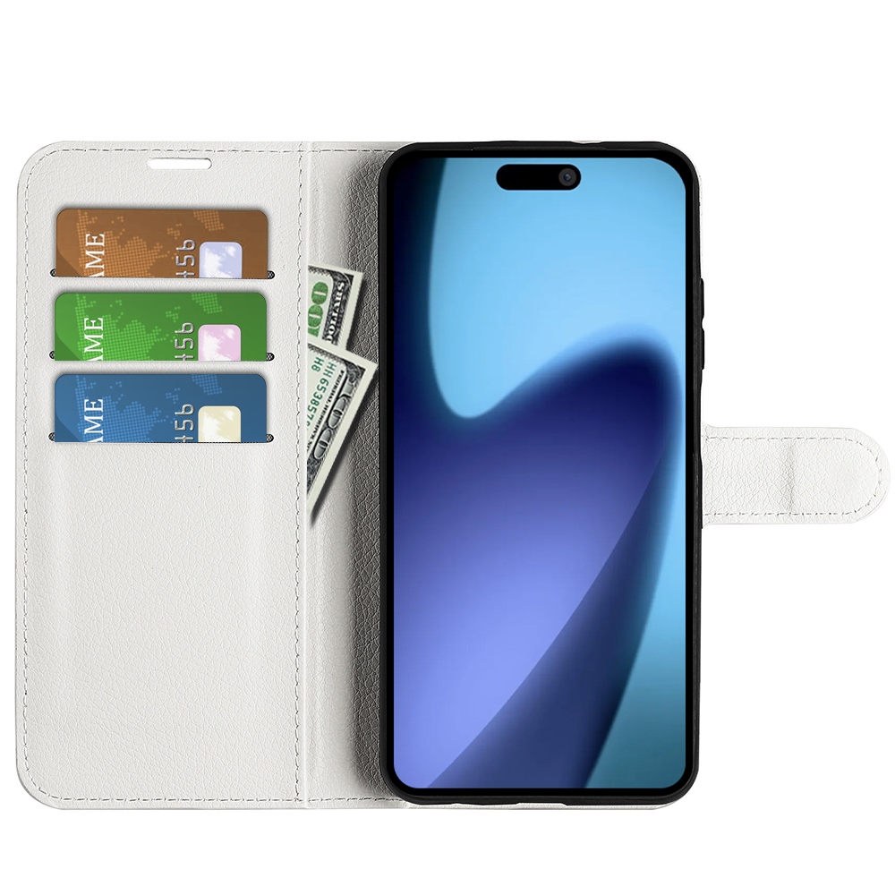 Litchi könyvtáska iPhone 17 Air készülékhez - fehér