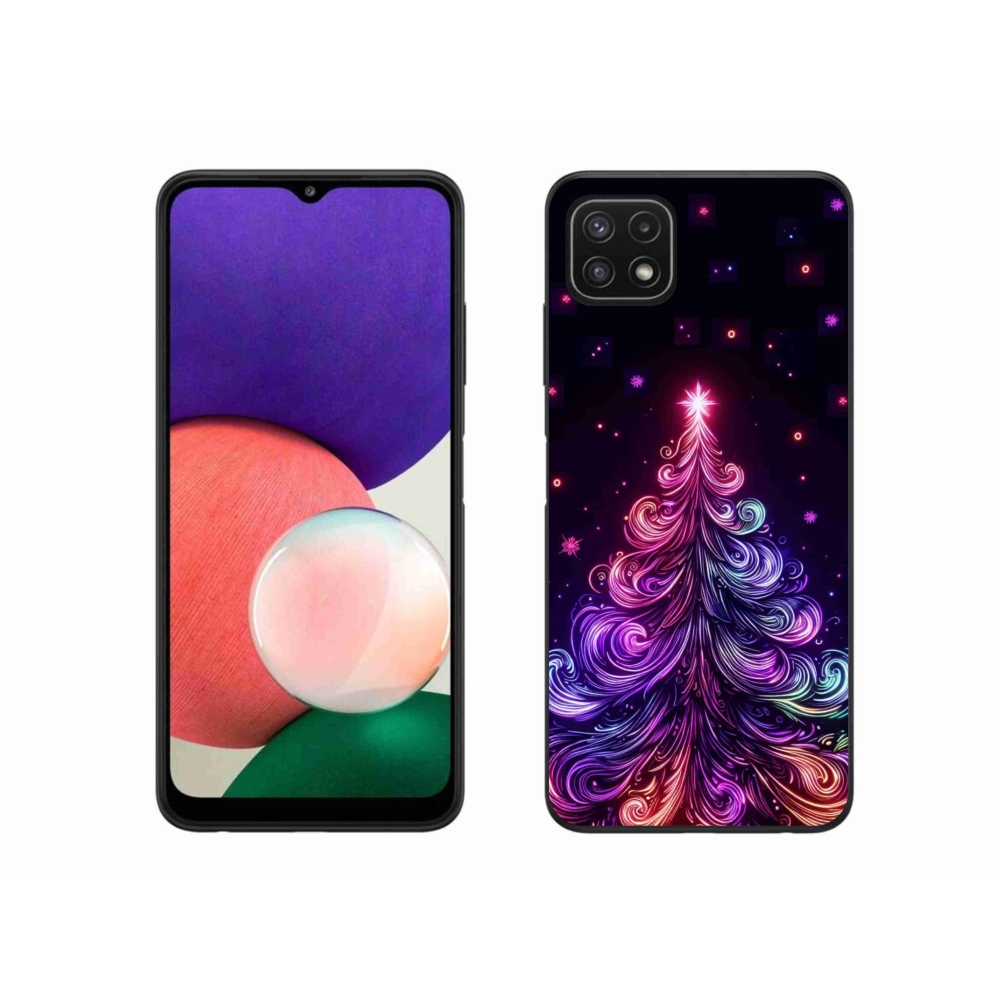 Gél borítás mmCase Samsung Galaxy A22 5G - neon karácsonyfa 1