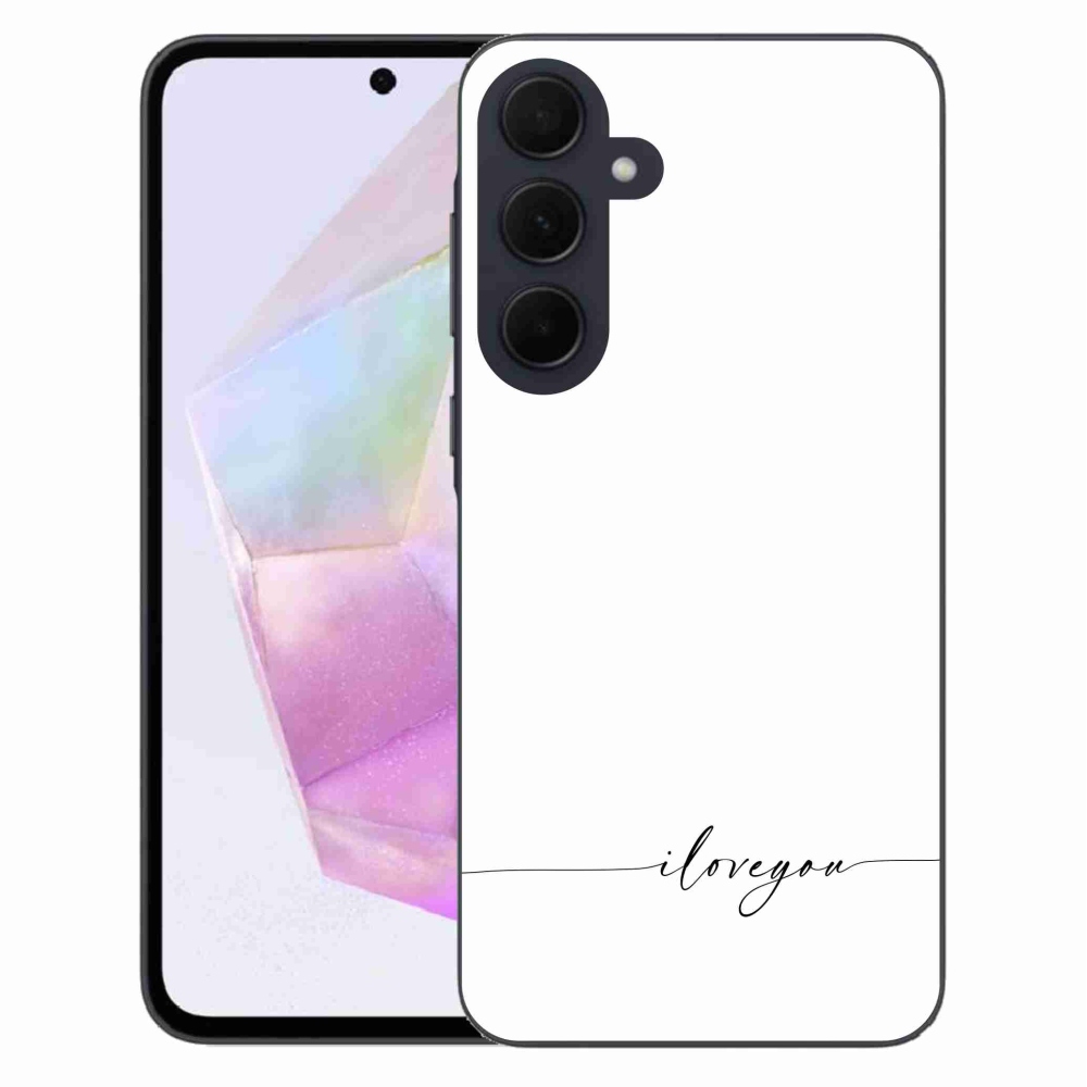 Gél borítás mmCase Samsung Galaxy A35 5G - I love you fehér háttérrel