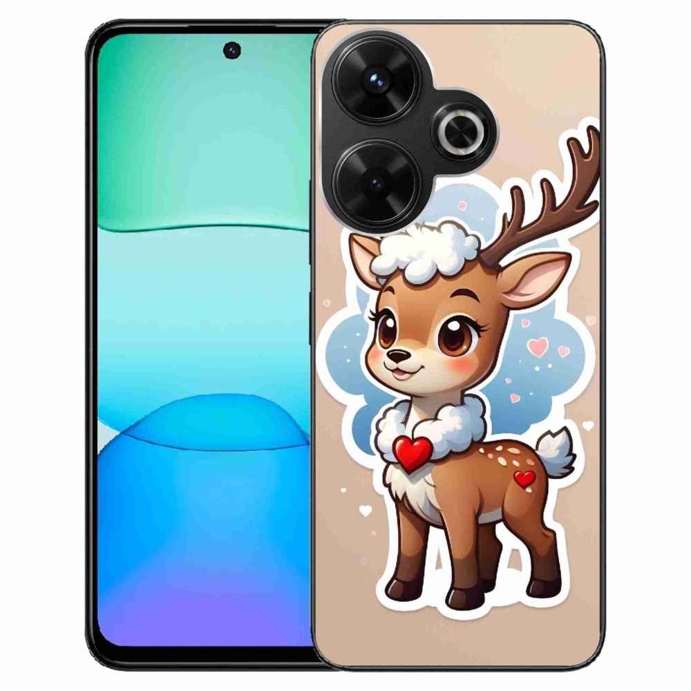 Gél borítás mmCase a Xiaomi Redmi 13 4G/Poco M6 4G - rajzfilm rénszarvashoz