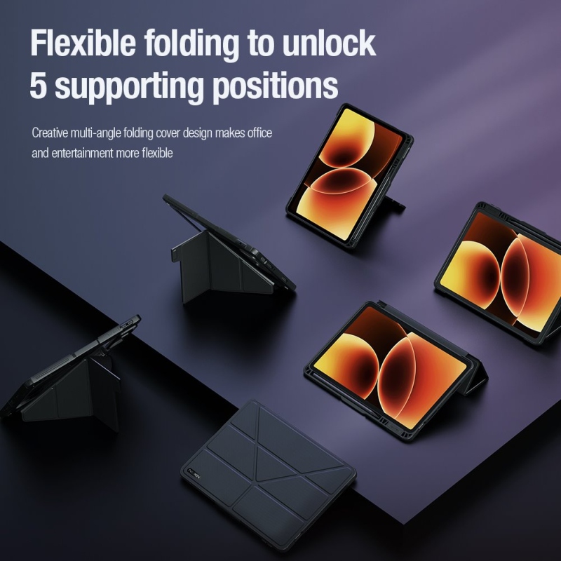 Nillkin Bumper PRO Védő állvány tok Multi-angle a Xiaomi Pad 8/8 Pro fekete színűhöz