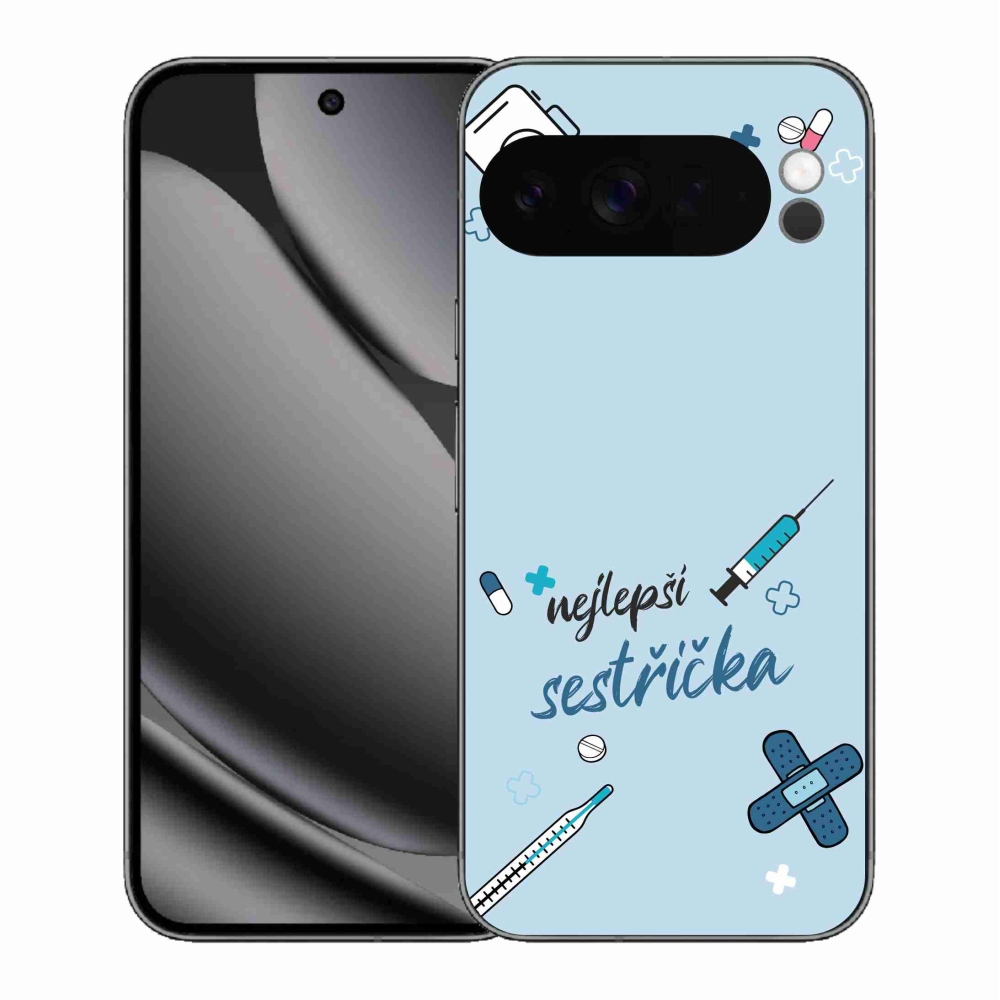 Gél borítás mmCase a Google Pixel 10 Pro XL-en - a legjobb kishúg kék háttérrel