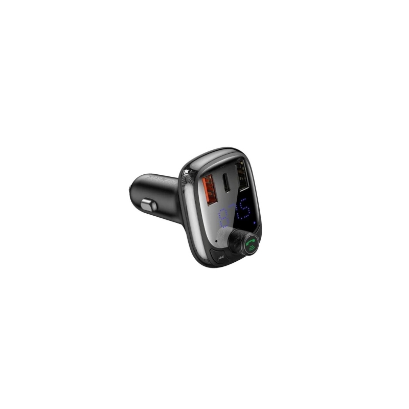 Baseus T alakú S-13 autós töltő USB-A/USB-A/USB-C és FM-adó, fekete