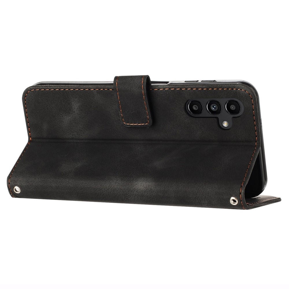 Háromszög alakú könyv tok Samsung Galaxy S25 készülékhez - fekete