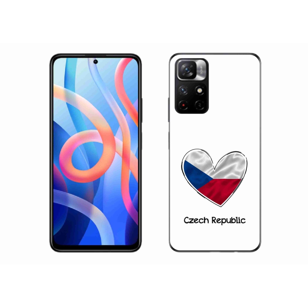 Gél borító mmCase a Xiaomi Redmi Note 11S 5G-hez - szív zászló fehér háttérrel