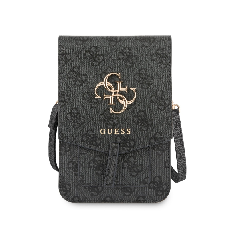 Guess PU 4G fém logós telefon táska szürke