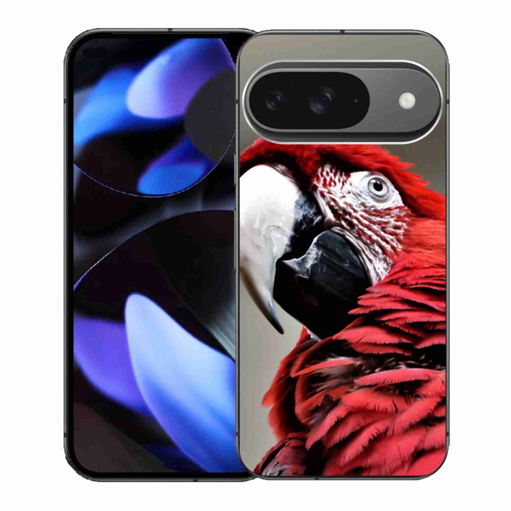 Gél tok mmCase a Google Pixel 9/9 Pro készülékhez - papagáj ara piros