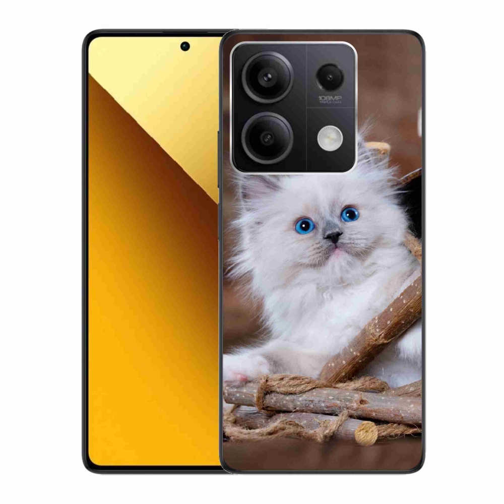 Gél borítás mmCase a Xiaomi Redmi Note 13 5G-hez - fehér cica