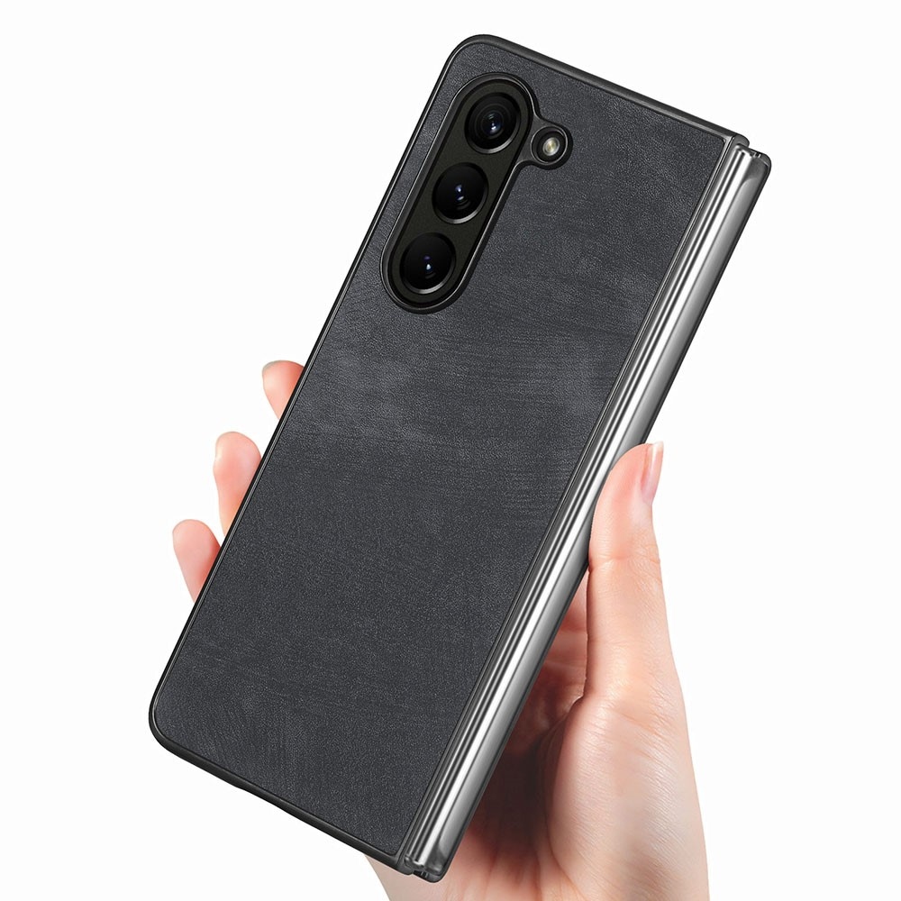 Vintage műanyag tok a Samsung Galaxy Z Fold5 5G készülékhez - fekete