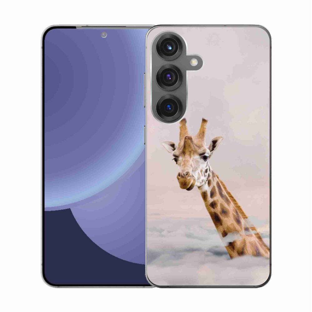 Zselés borítás mmCase Samsung Galaxy S25 készülékhez - zsiráf a felhőkben